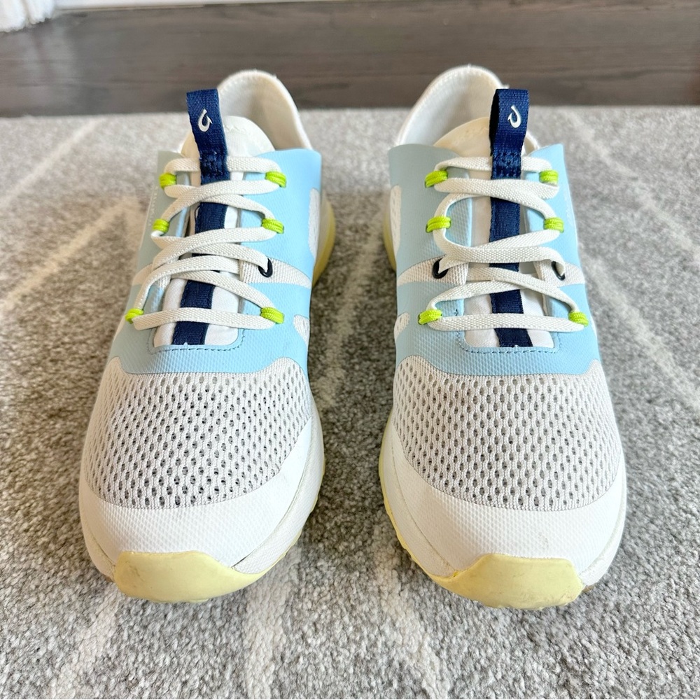 OluKai Huai White and Blue Sneakers Size 8.5 - Picture 2 of 9